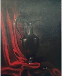 Crimson folds and Silent beauty