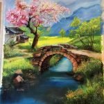 Whisper of Spring - A Quite Bridge Beneath Blooming Blossoms